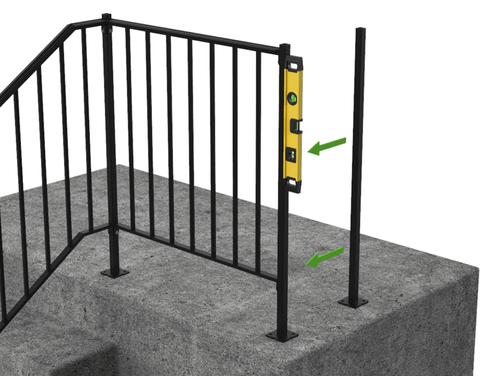 Installation Instructions for Level Handrail Attached Perpendicular to ...