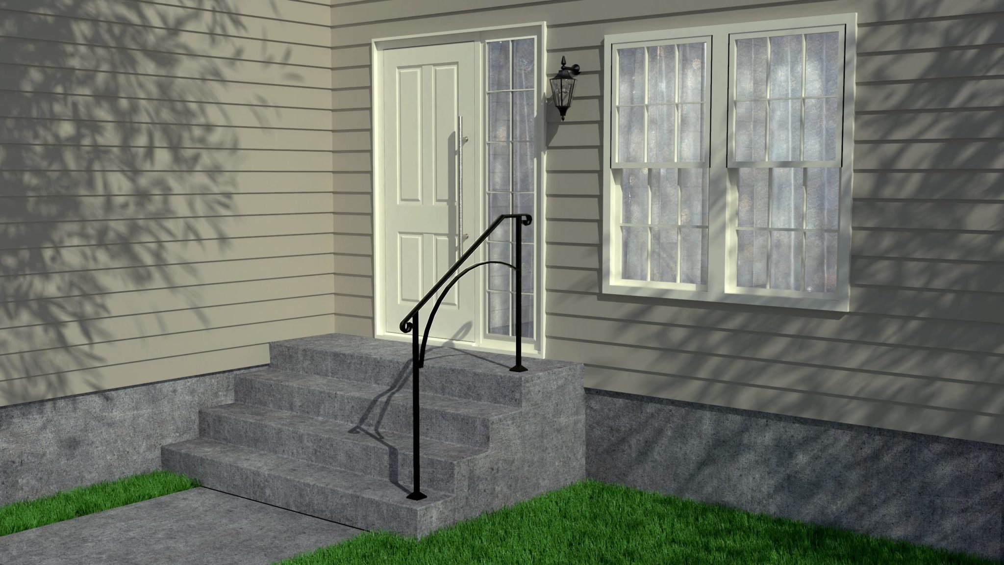 36-Inch Wrought Iron Arch Handrail | DIY Handrail