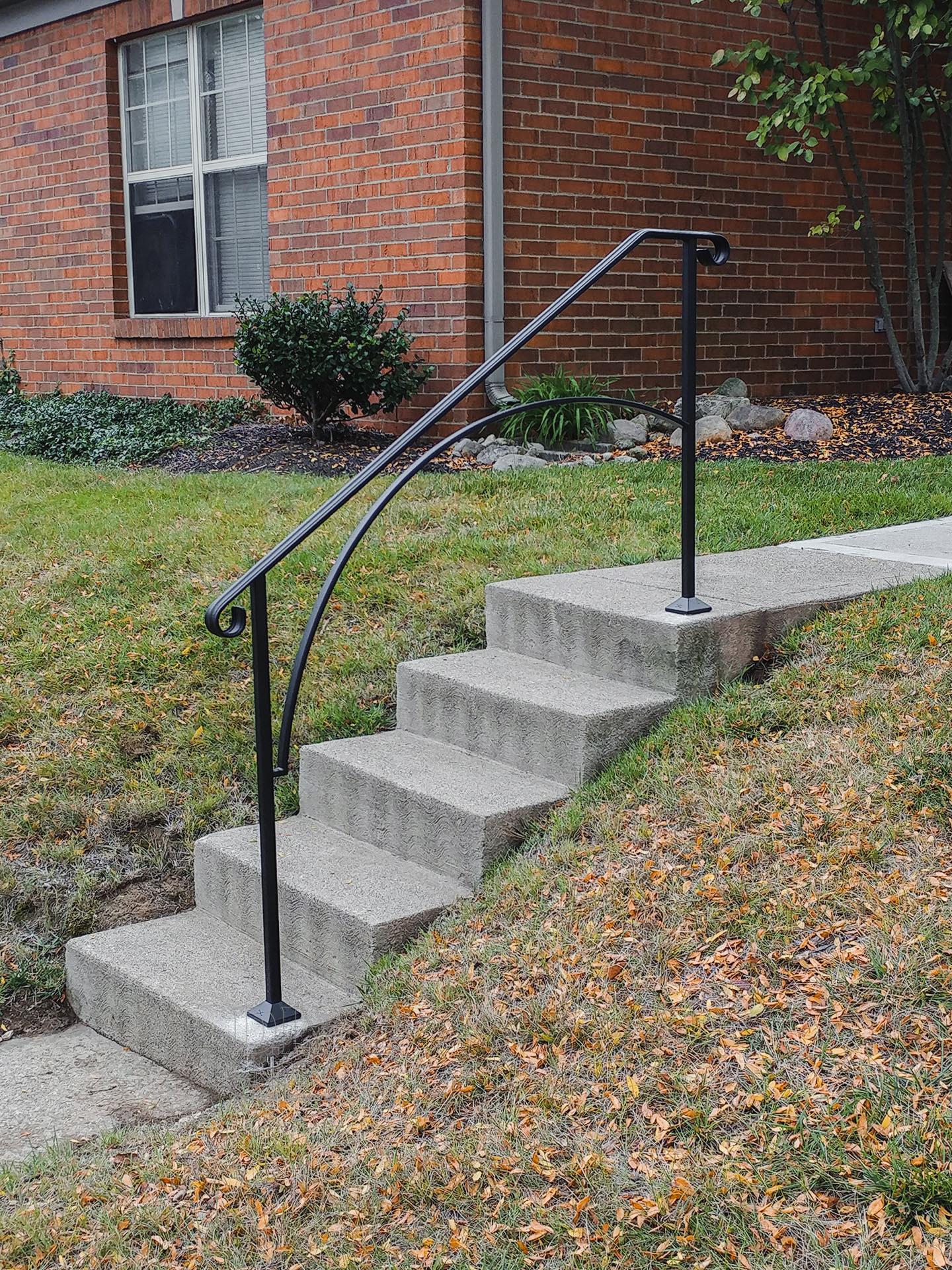 How To Install Railing On Concrete Porch Wrought Iron Handrails for Concrete | Custom Handmade Railings