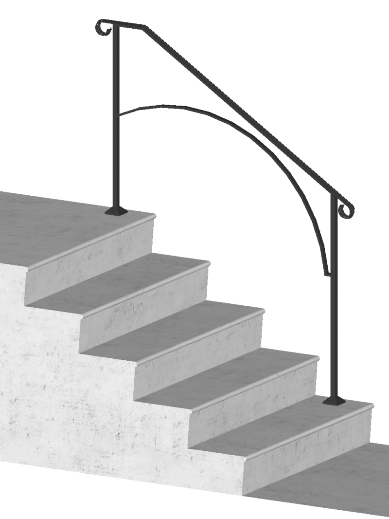 Shop Arch Styled Hand Railings For Concrete Steps | DIY Handrails