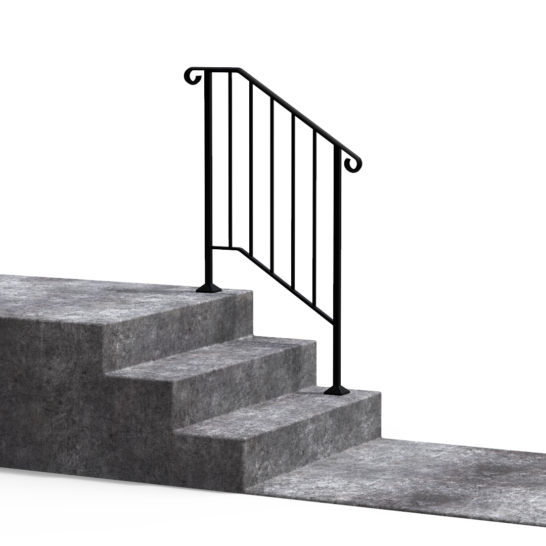 Brick or Paver Steps Iron X Handrail Picket #1 